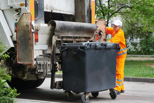 Electric low-carbon waste collection van operating in east London